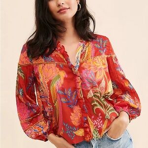 FARM Rio Mystic Bush Buttoned Blouse Women’s Size Large